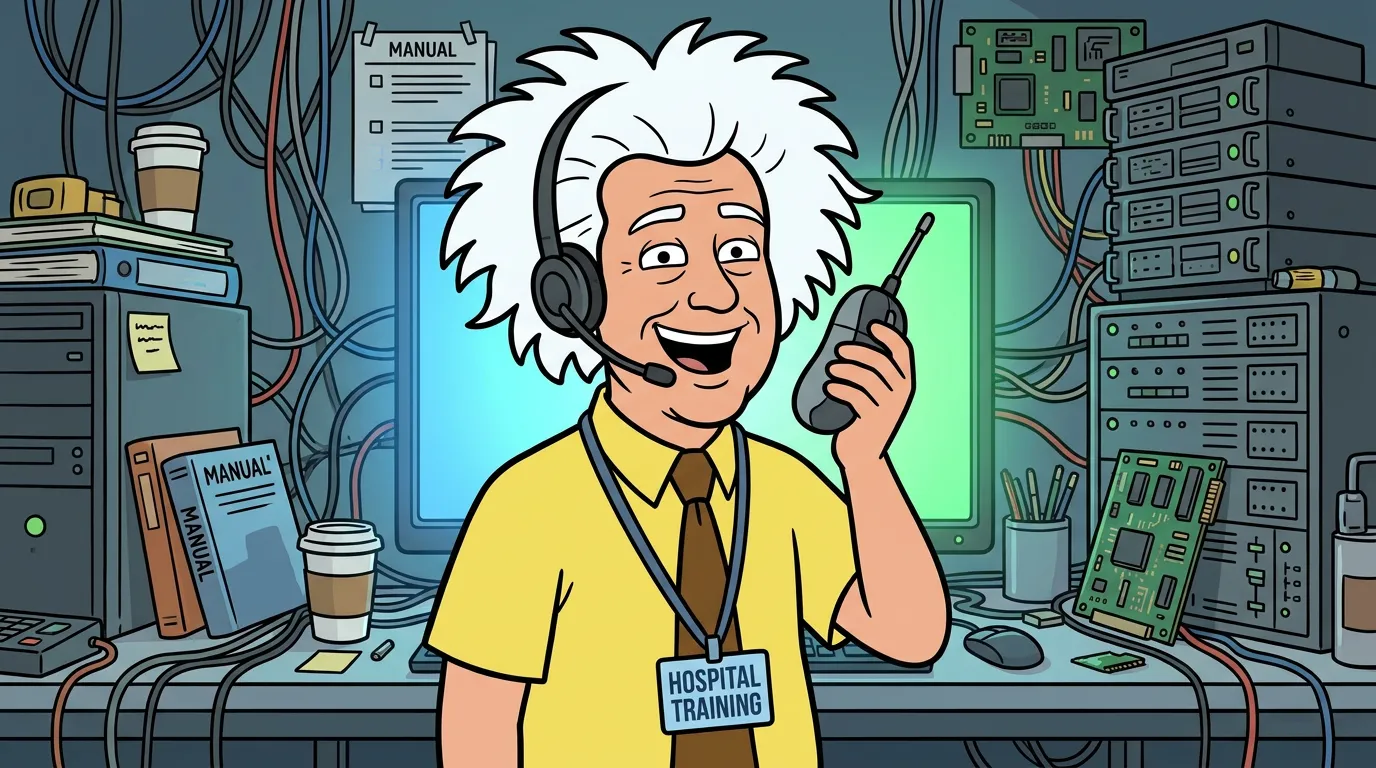 Raggsy the hospital trainer illustrating MEMO XIV: Tech Support