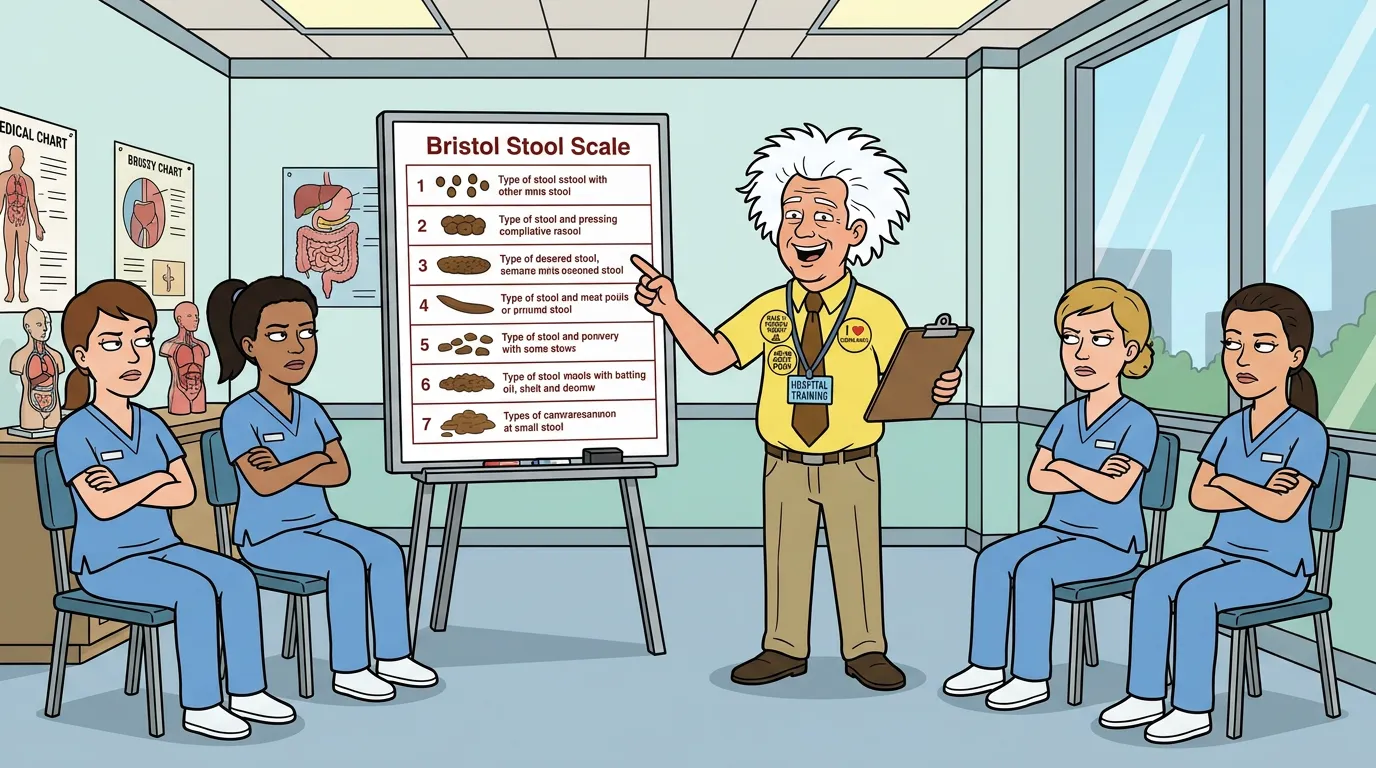 Raggsy the hospital trainer illustrating MEMO III-A: P.O.O.P.