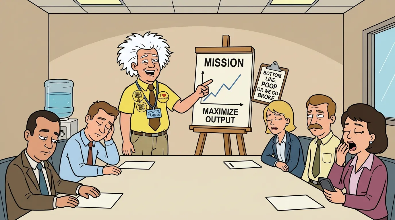 Raggsy the hospital trainer illustrating MEMO I: Purpose & Background